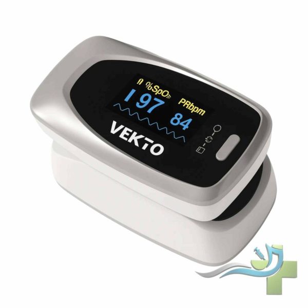پالس اکسیمتر آلارم دار وکتو 1 پالس اکسیمتر انگشتی آلارمدار برند وکتو مدل VEKTO، نمایشگر OLED با نور رنگی، نمایش درصد اکسیژن خون (SpO2) و تعداد ضربان قلب (PRbpm)، طراحی ارگونومیک، قابلحمل و مناسب استفاده خانگی و پزشکی.
